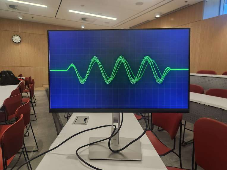 K.A.R.E.N voice waveform running on the demonstration monitor